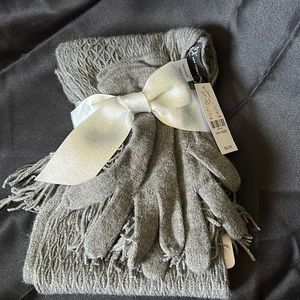 Gray Scarf and Glove set